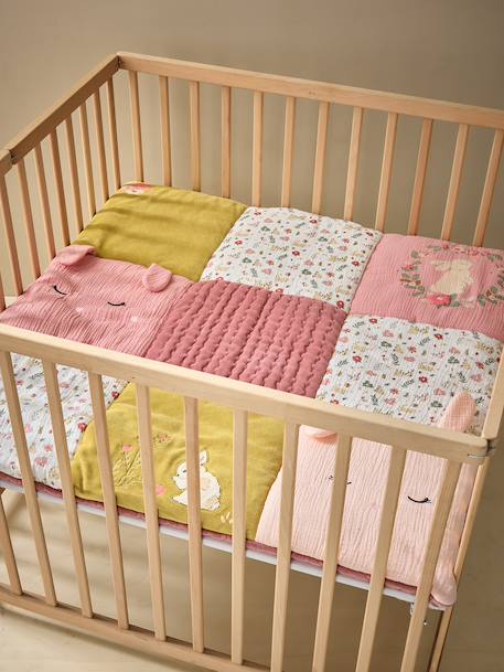 Vloertapijt / parkbodem patchwork LAPIN ENCHANTÉ oudroze - vertbaudet enfant 