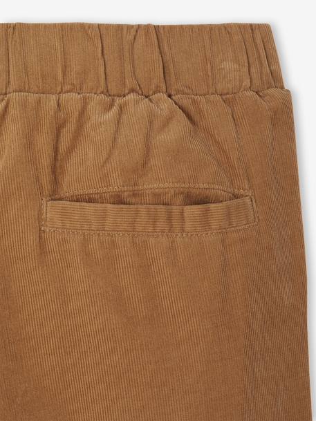 Pantalon velours taille élastiquée ajustable garçon noix de pécan - vertbaudet enfant 