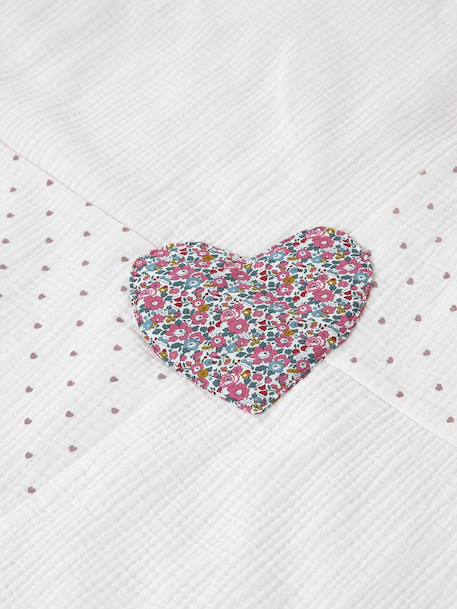 Leertapijt in katoenen gaas met details in Liberty ENVIE DE FRAISE-stof lichtroze - vertbaudet enfant 