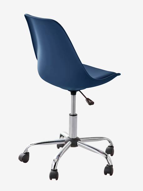 Kinderbureaustoel op wieltjes Blauw+marineblauw+rozen - vertbaudet enfant 