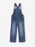 Wijde salopet van jeans voor meisjes denimgrijs+middenblauw+stone+zwart denim - vertbaudet enfant 