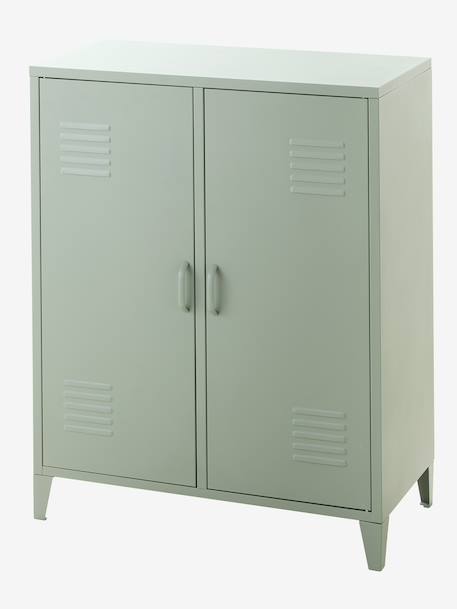 Armoire basse en métal, 2 portes vert - vertbaudet enfant 