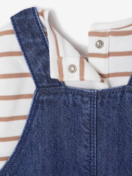 Ensemble 3 pièces naissance body + salopette + foulard stone - vertbaudet enfant 