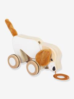 Jouet-Jeux de société-Jeux d'adresse et d'équilibre-Chien à tirer pour bébé avec oreilles crépitantes small foot