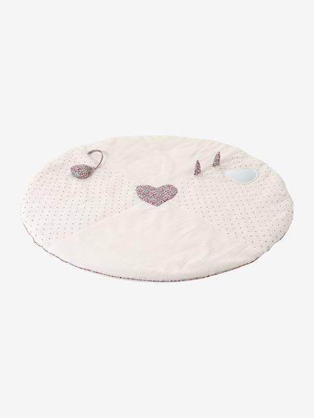 Leertapijt in katoenen gaas met details in Liberty ENVIE DE FRAISE-stof lichtroze - vertbaudet enfant 