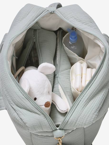 Evolutieve luiertas 24 of 48 uur, personaliseerbaar ENVIE DE FRAISE saliegroen - vertbaudet enfant 