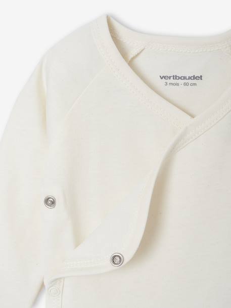 Babypakje 4-delige set in effen tricot vestje + broek + sloffen + body ecru - vertbaudet enfant 