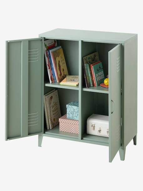 Armoire basse en métal, 2 portes vert - vertbaudet enfant 