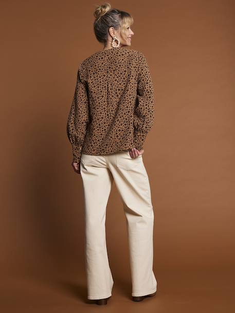 Blouse léopard en gaze de coton grossesse et allaitement écru - vertbaudet enfant 