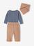3-delig babypakje met body + broek + sjaal kameel - vertbaudet enfant 