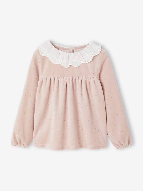 Ensemble Pyjama Fille Cape Sequins rose poudré - vertbaudet enfant 