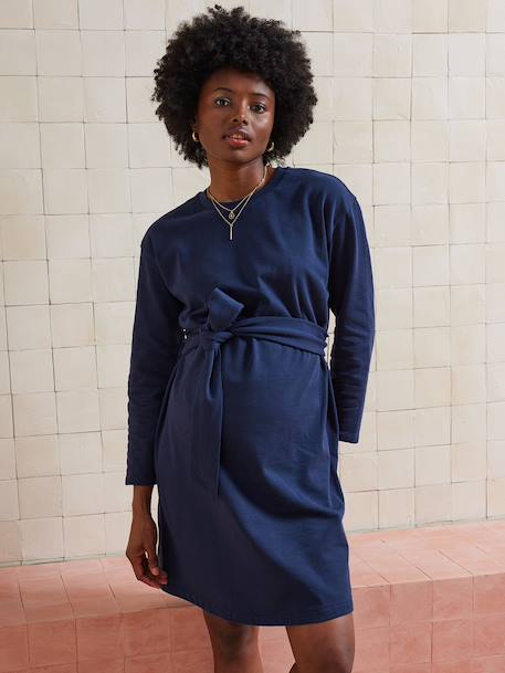 Robe sweat courte de grossesse en molleton marine - vertbaudet enfant 
