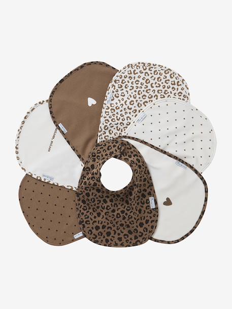 Semainier de bavoirs Léopard personnalisable beige - vertbaudet enfant 