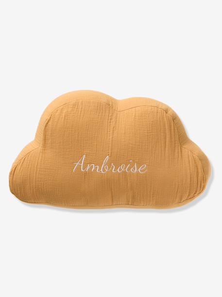 Coussin nuage en gaze de coton personnalisable bleu grisé+cannelle+écru+vert sauge - vertbaudet enfant 
