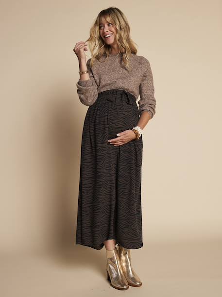 Jupe longue de grossesse motif zébré chocolat - vertbaudet enfant 