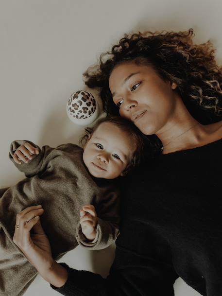 BibRond-fles 240 ml ELHEE bruin, bedrukt+roze, bedrukt+wit, bedrukt - vertbaudet enfant 