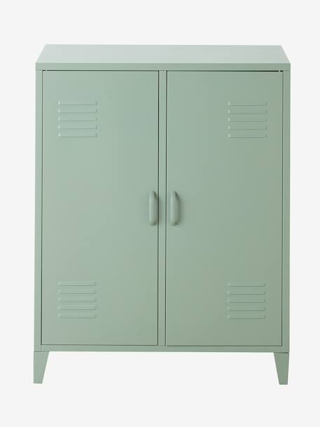 Armoire basse en métal, 2 portes vert - vertbaudet enfant 