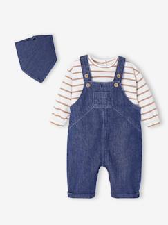 -3-delige babyset met body + salopet + sjaal