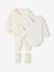 Babypakje 4-delige set in effen tricot vestje + broek + sloffen + body ecru - vertbaudet enfant 