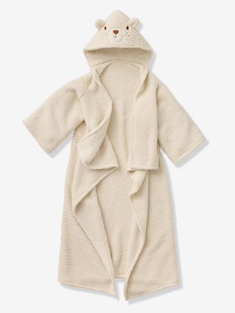 Plaid met mouwen en capuchon Beer ecru - vertbaudet enfant 