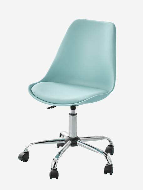 Chaise de bureau enfant à roulettes Bleu+bleu marine+rose - vertbaudet enfant 
