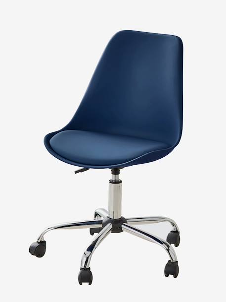 Chaise de bureau enfant à roulettes Bleu+bleu marine+rose - vertbaudet enfant 