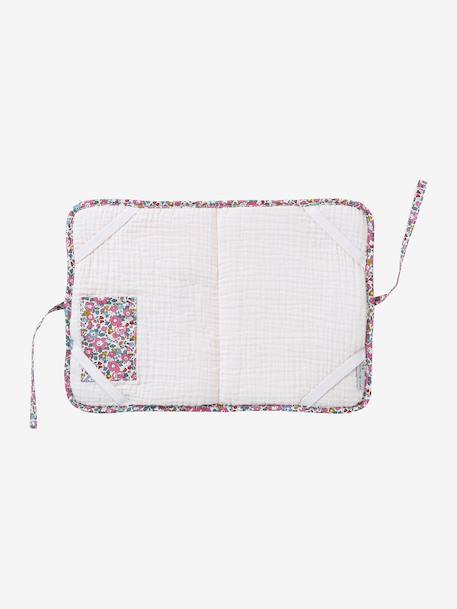 Protège carnet de santé en gaze de coton et Liberty personnalisable rose pâle - vertbaudet enfant 