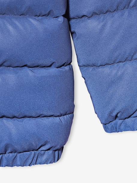 Doudoune à capuche doublée polaire garçon effet réfléchissant Gris+marine - vertbaudet enfant 