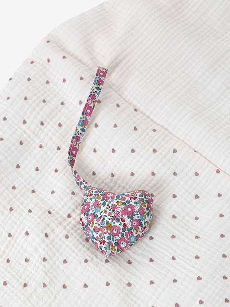 Tapis d'éveil en gaze de coton détails en tissu Liberty rose pâle - vertbaudet enfant 