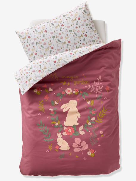 Bedset voor baby's met dekbedovertrek + kussensloop LAPIN ENCHANTÉ oudroze - vertbaudet enfant 