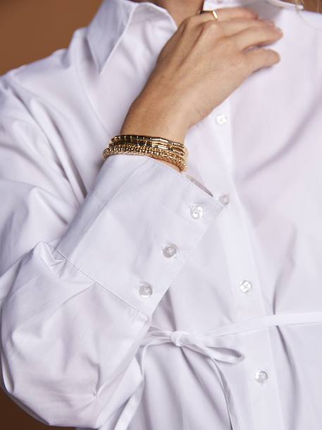 Lange zwangerschaps- en borstvoedingshemd ENVIE DE FRAISE ecru - vertbaudet enfant 