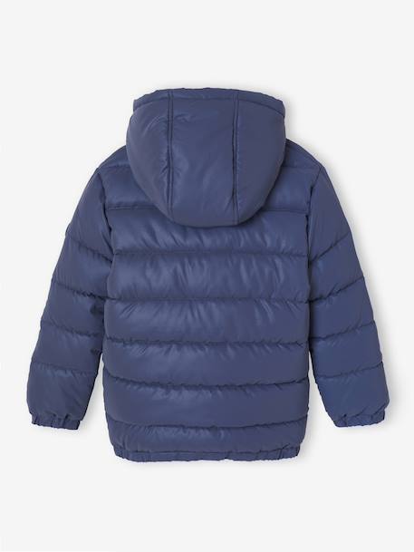 Doudoune à capuche doublée polaire garçon effet réfléchissant Gris+marine - vertbaudet enfant 