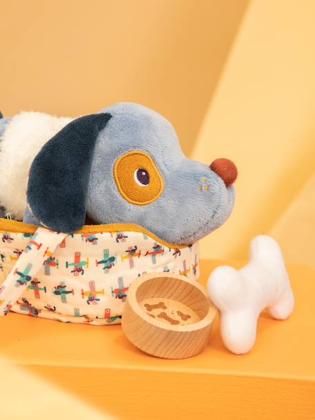 Peluche animal et son panier S bleu+rose - vertbaudet enfant 