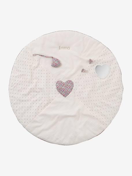 Tapis d'éveil en gaze de coton détails en tissu Liberty rose pâle - vertbaudet enfant 