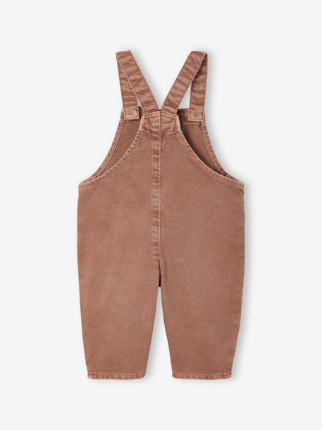 Salopet voor baby's in pigment geverfde keperstof terracottategel - vertbaudet enfant 
