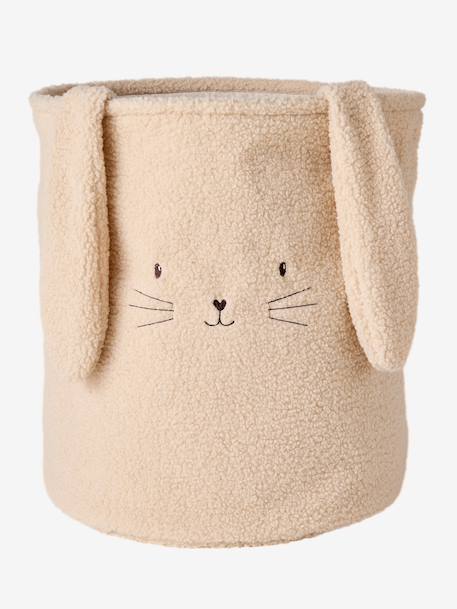 Panier de rangement lapin en sherpa sable - vertbaudet enfant 