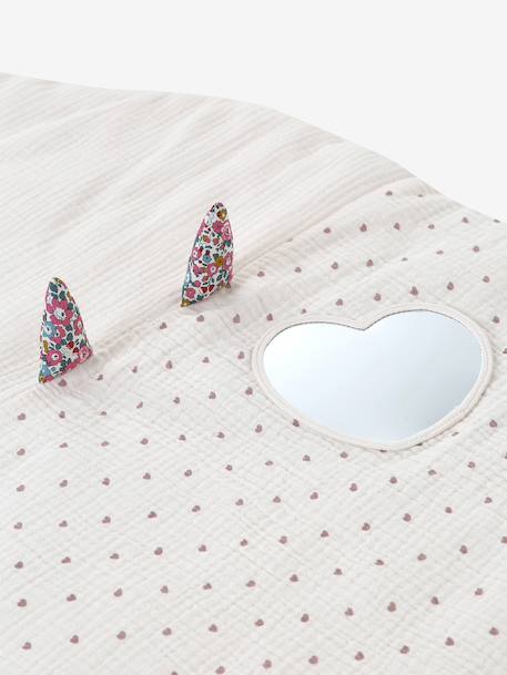Tapis d'éveil en gaze de coton détails en tissu Liberty rose pâle - vertbaudet enfant 