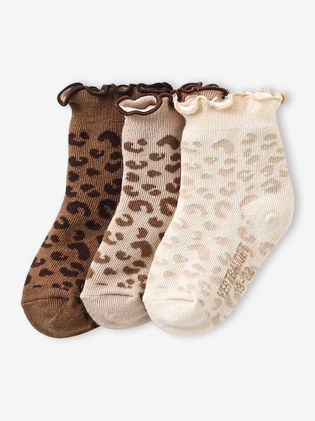 Bébé-Lot de 3 paires de chaussettes bébé fille motifs léopard