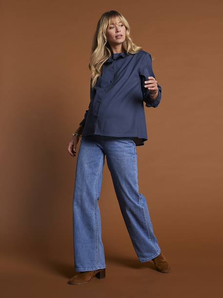 Blouse grossesse et allaitement à volants bleu nuit - vertbaudet enfant 