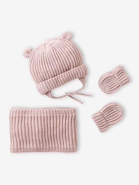 Bébé-Ensemble bonnet, snood et moufles bébé