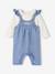 Ensemble 2 pièces naissance salopette en denim + body stone - vertbaudet enfant 
