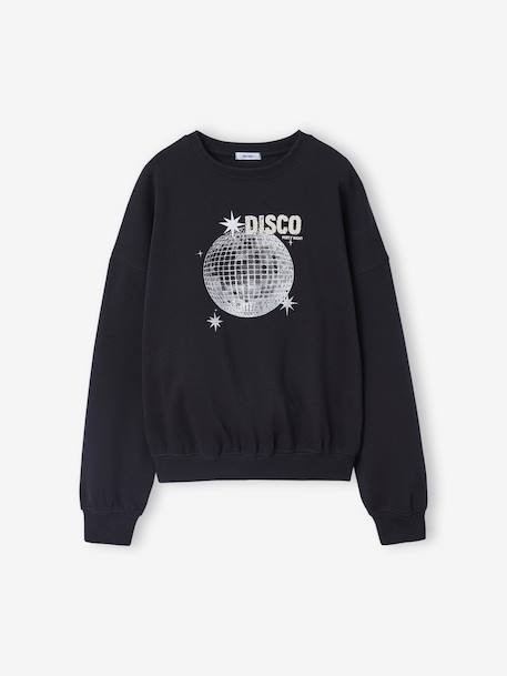 Sweat fille motif DISCO anthracite - vertbaudet enfant 