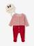Kerstpyjama en muts baby in fluweel / velours ENVIE DE FRAISE, personaliseerbaar rood - vertbaudet enfant 