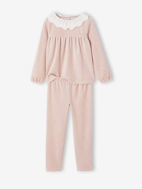 Ensemble Pyjama Fille Cape Sequins rose poudré - vertbaudet enfant 