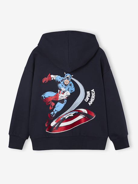 Sweat-shirt Marvel Avengers Captain America à capuche marine - vertbaudet enfant 