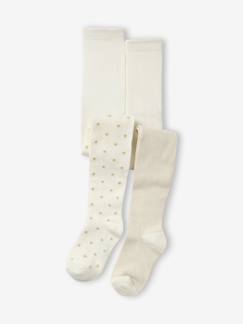 Meisje-Ondergoed-Panty's-Set van 2 paar iriserende panty's voor meisjes