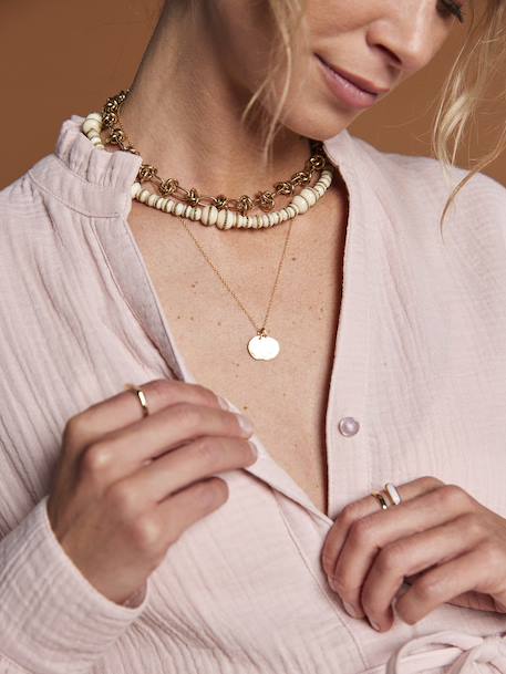 Blouse en gaze de coton grossesse et allaitement blush - vertbaudet enfant 