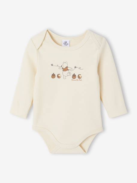 Lot 2 Bodies Winnie Manches Longues Naissance Garçon cappuccino - vertbaudet enfant 