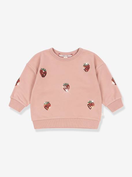 Sweat-shirt Lou motifs en sequins rose - vertbaudet enfant 