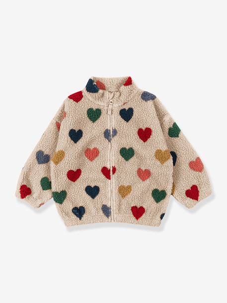 Veste teddy Jody zippée en polaire enfant beige+blanc+multicolore - vertbaudet enfant 